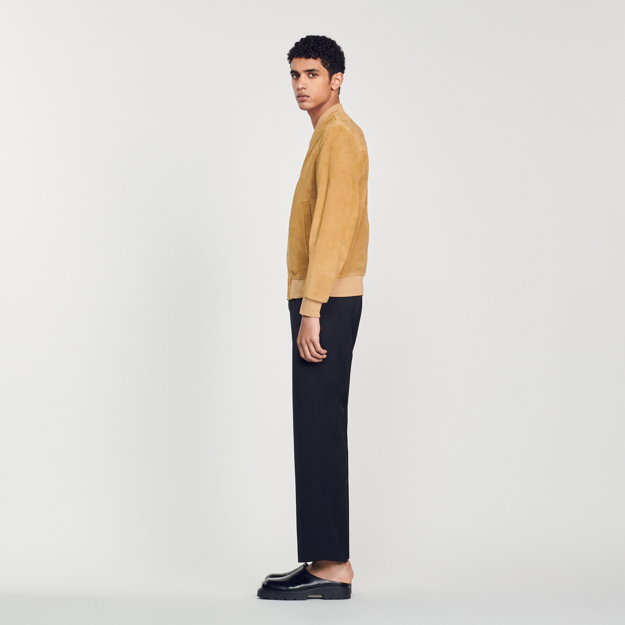 Blouson en cuir suede