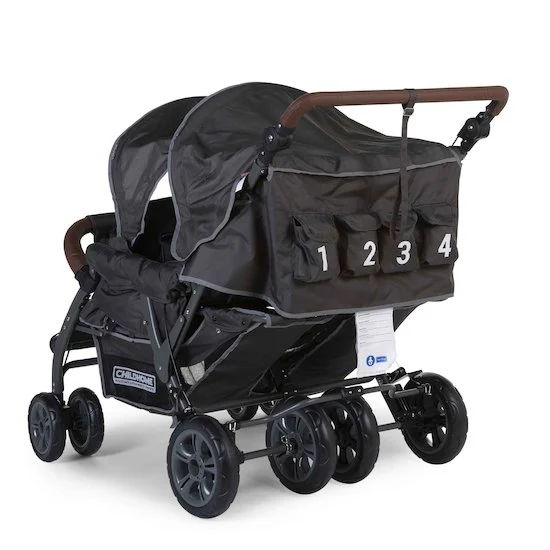 Poussette Quadruple avec frein auto + housse de pluie + pare-soleil   New Anthracite        de               Childhome
