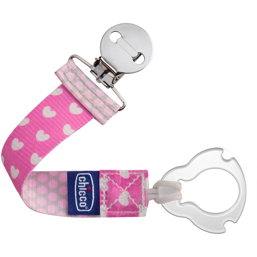 chicco Schnullerband Girl mit Clip in rosa