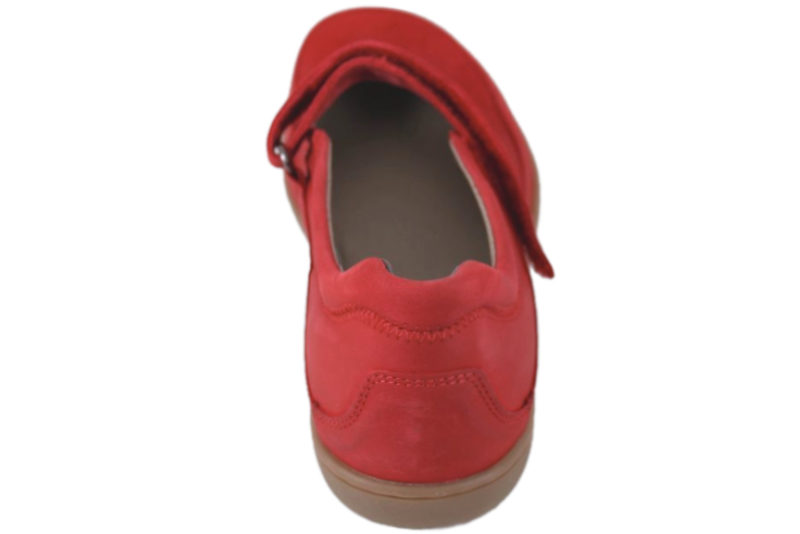 NEW FEET RØD BALLERINA I NUBUCK