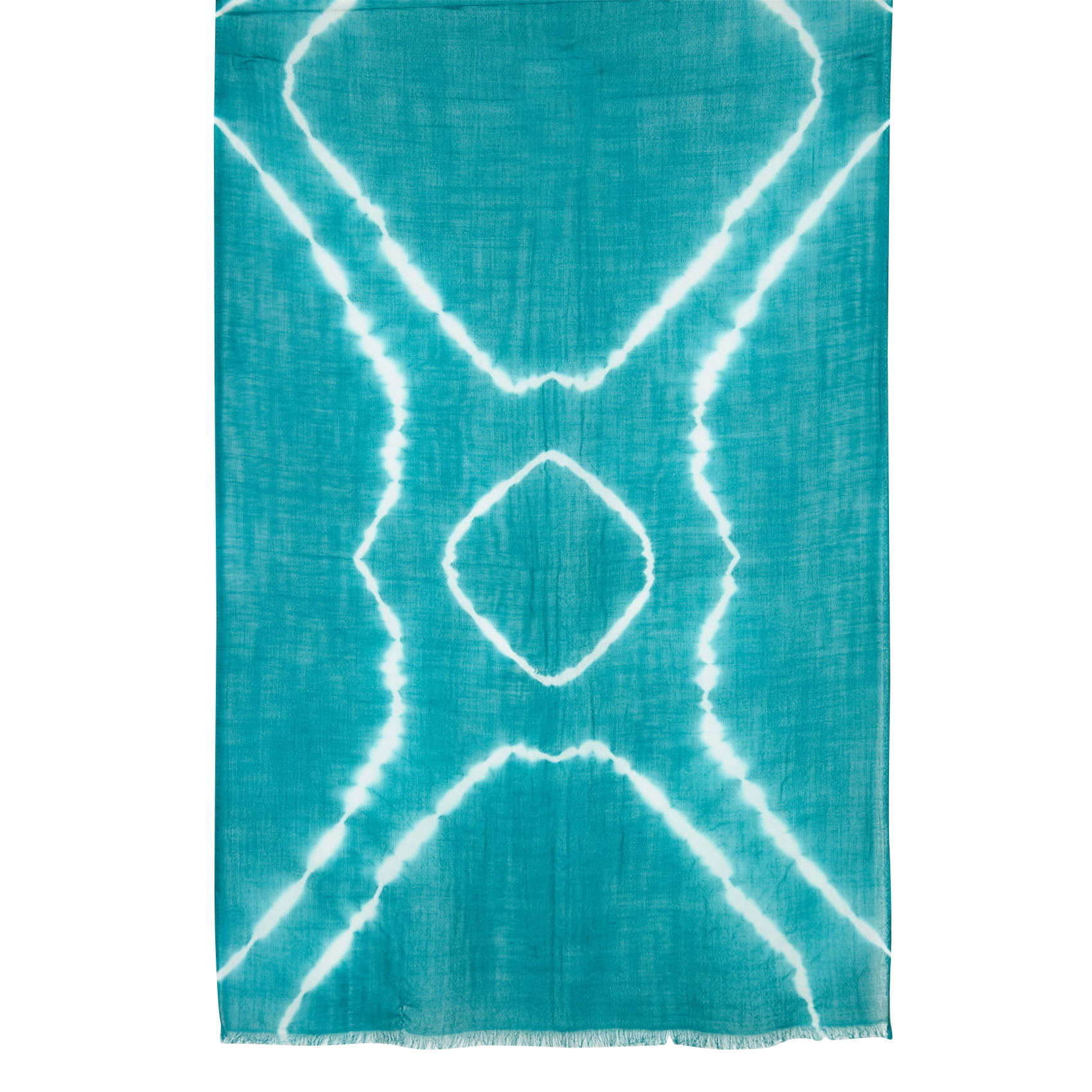 Foulard imprimé en laine | Bleu