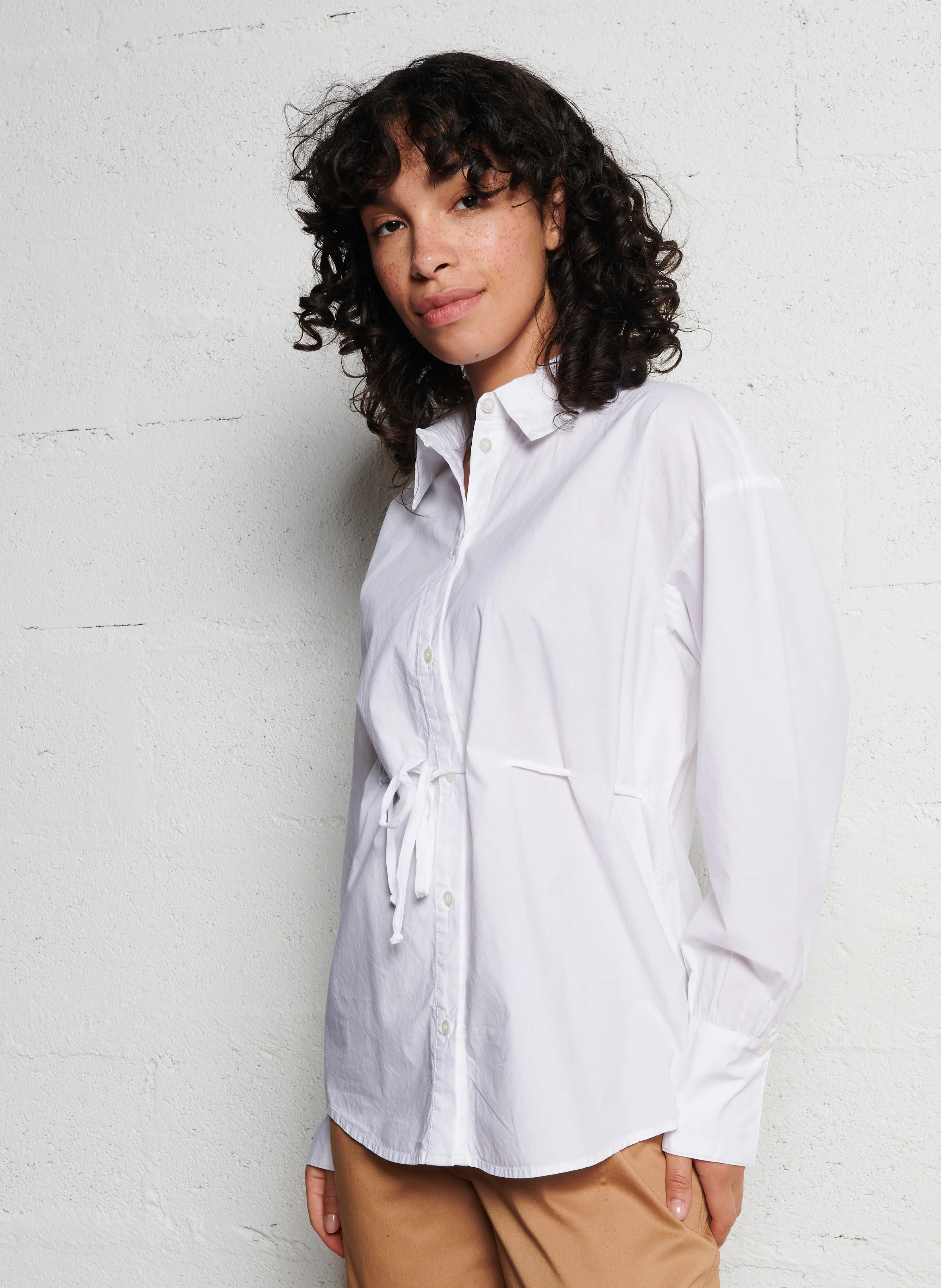 APLY - Chemise droite en coton| Blanc