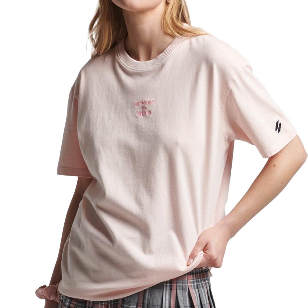 Superdry T-shirt Rose Femme Superdry Garment Dye