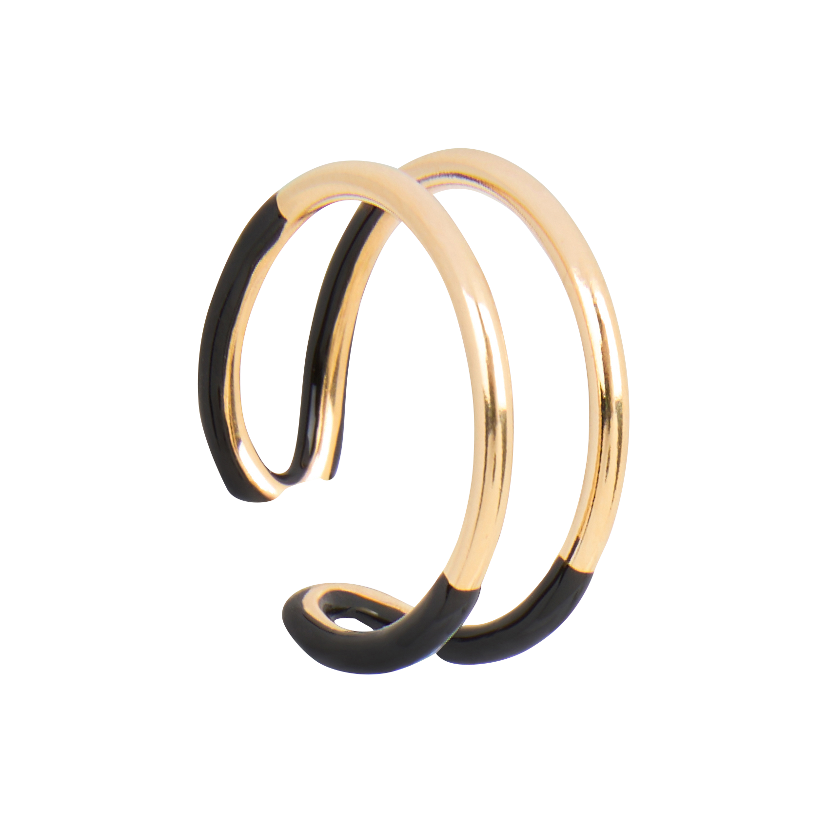 LEYYA - Bague en laiton doré | Noir