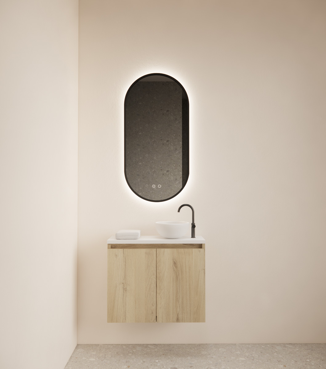 Gliss Design Echo toiletmeubel 60cm artisan eiken met toppaneel wit mat