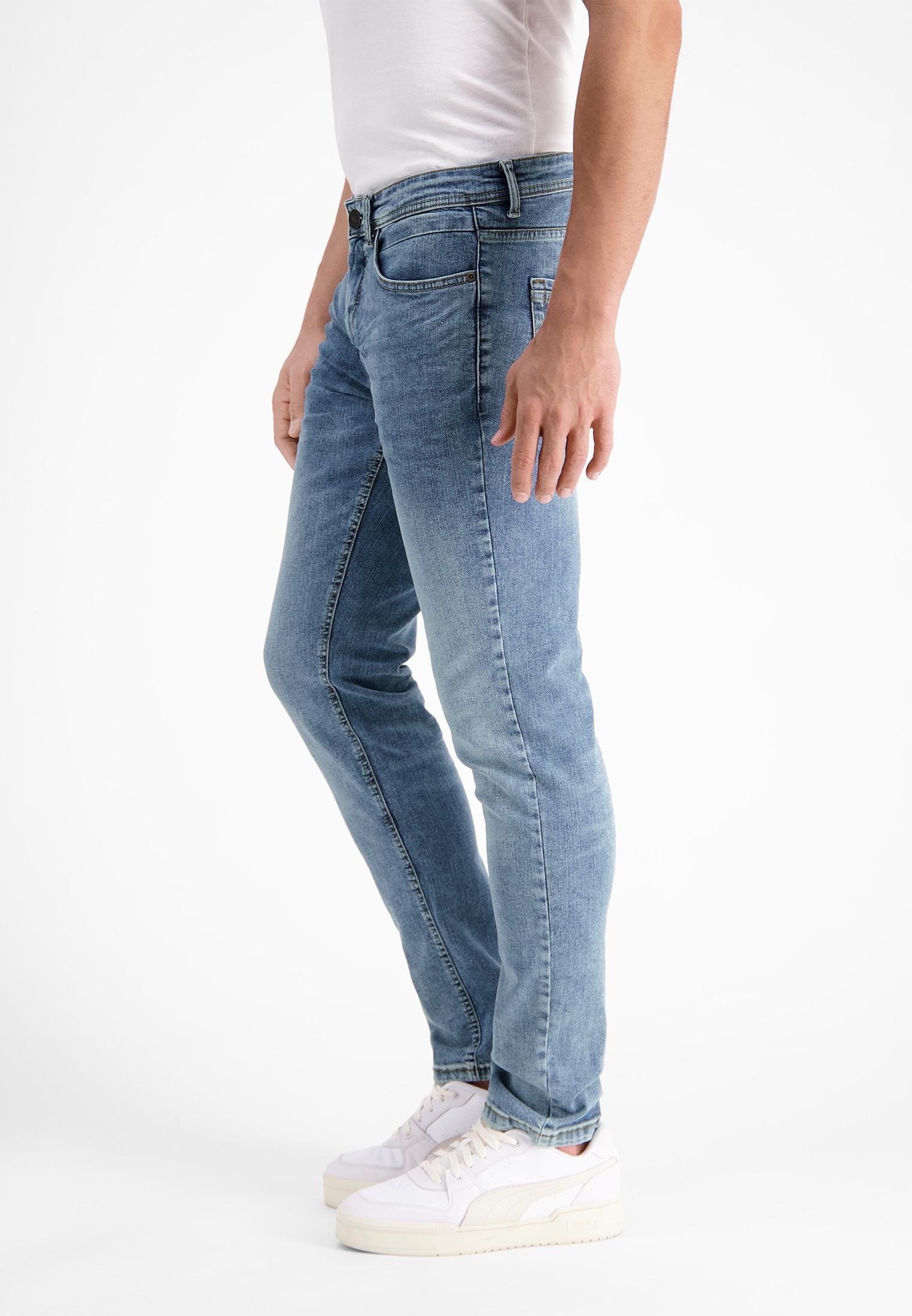 LERROS Slim-fit-Jeans »CONLIN 5-Pocket Stretch-Denim, SLIM FIT CONLIN« Herren Jeans, blau, bequem, Used-Look, 99% Baumwolle, 1% Elasthan
