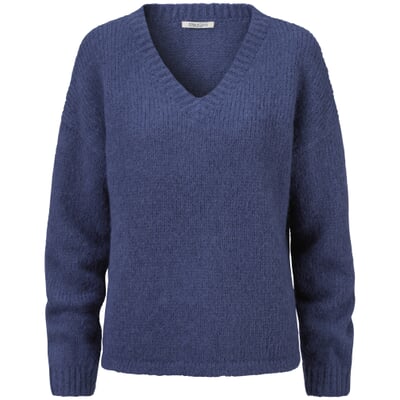Damenpullover V-Ausschnitt, Blau