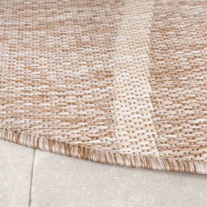Rond In- & Outdoor vloerkleed - Sierra Curves Beige/Creme