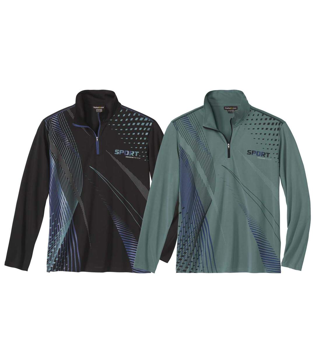 Lot de 2 Sous-Pull Sport Col Zippé
