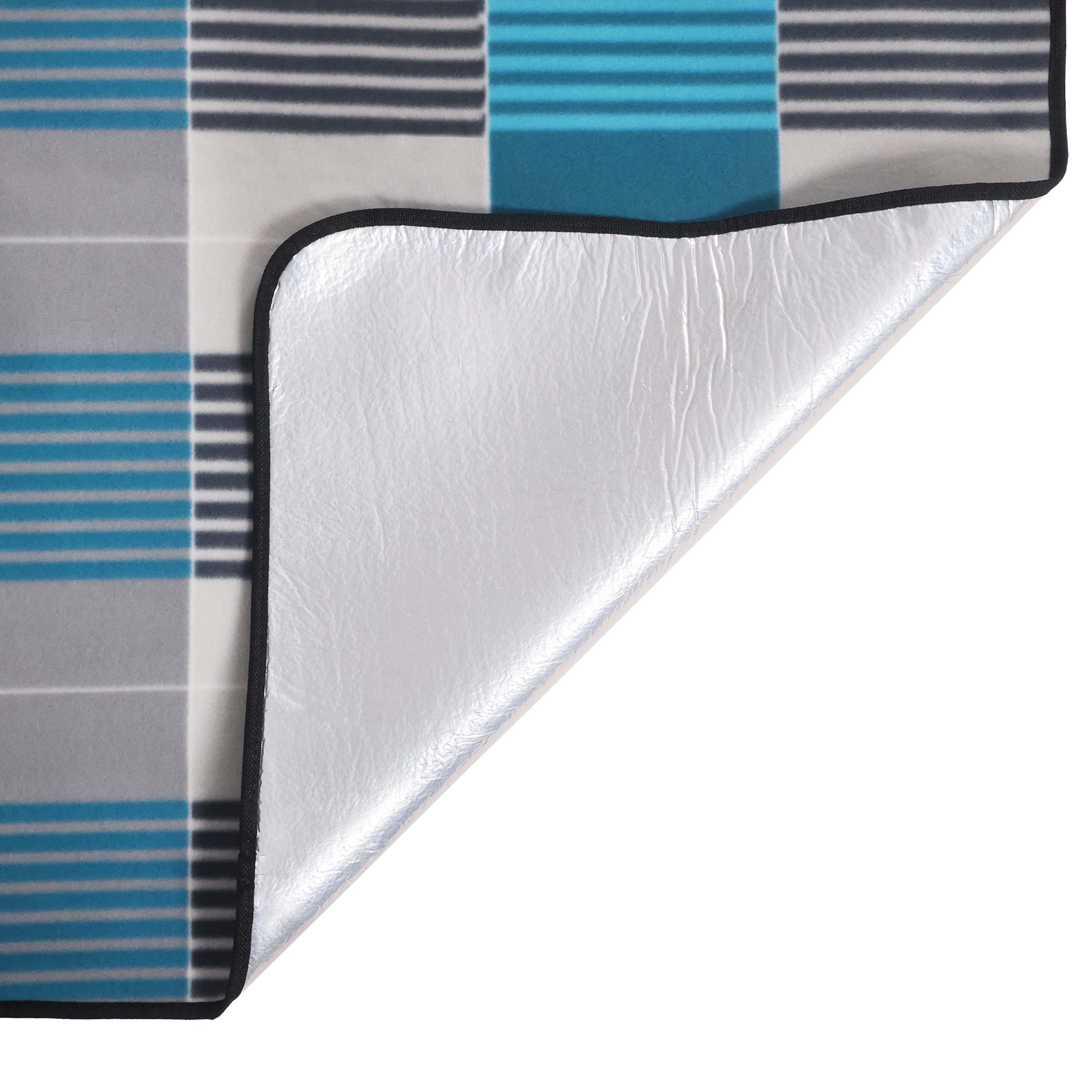Picknickdecke Fleece 200 x 200 cm blau/grau