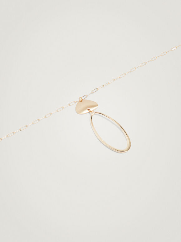 Colar dourado com pingente - Dourado