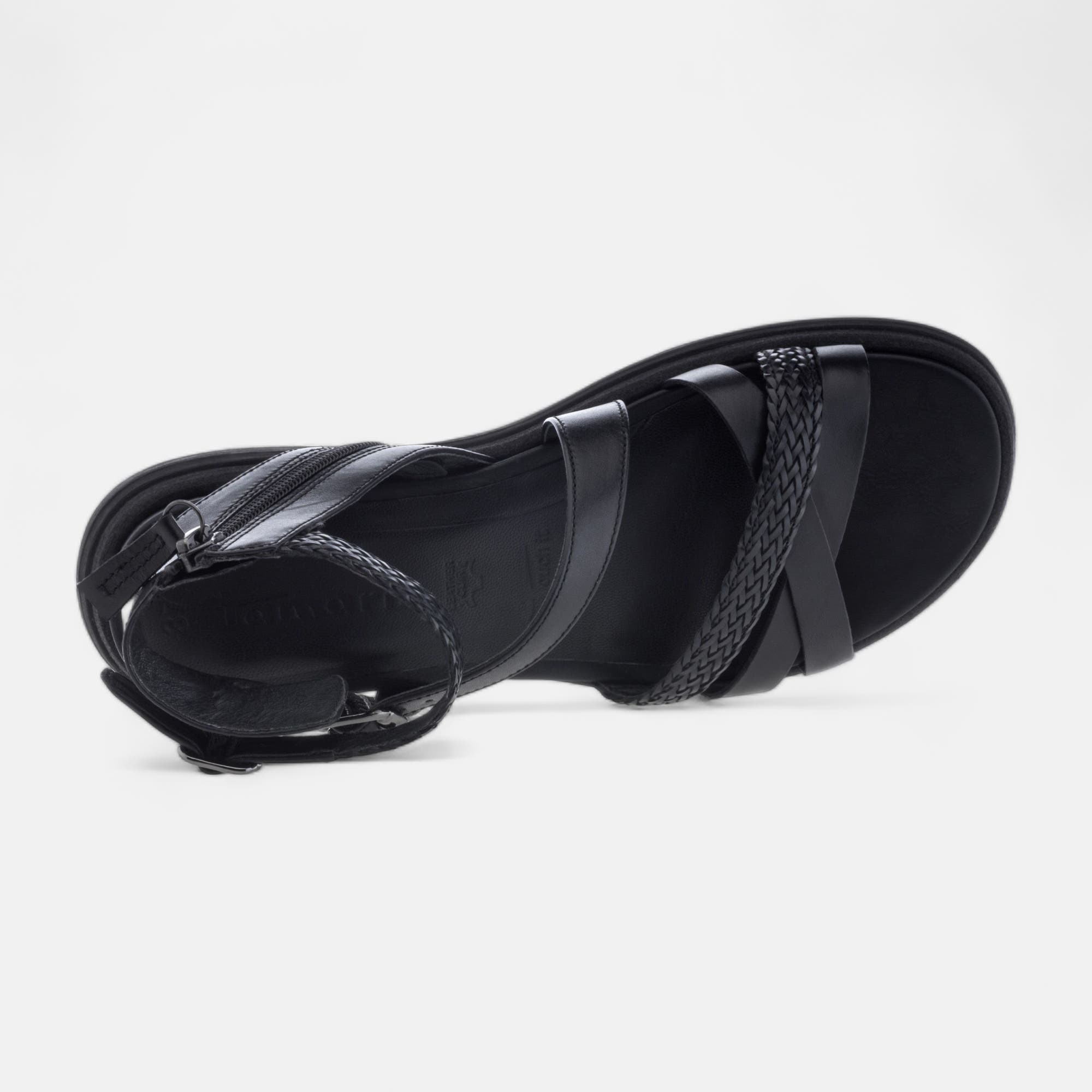 Sandales Femme en cuir noir