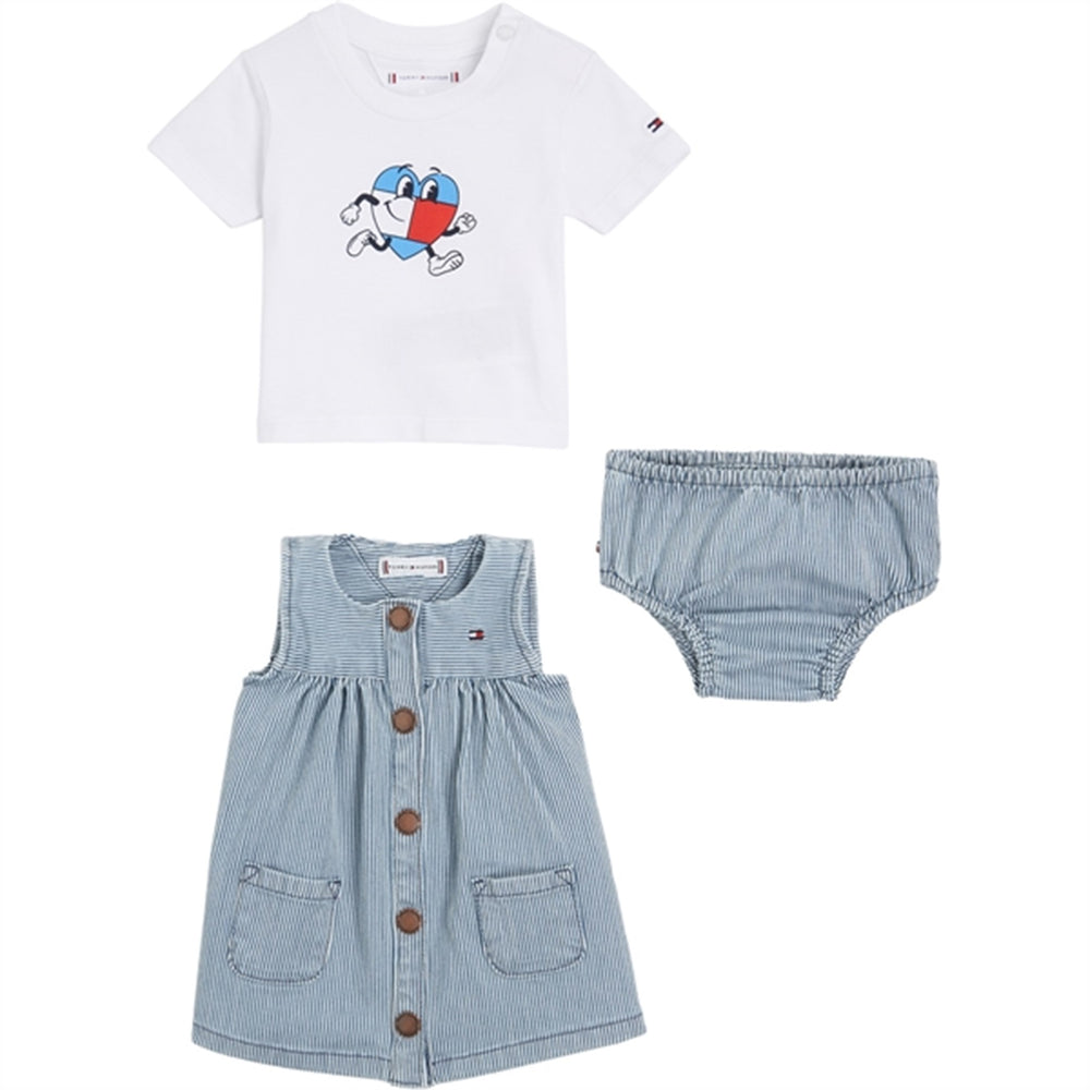 Køb Tommy Hilfiger Baby Striped Kjole Sæt Denimstripe