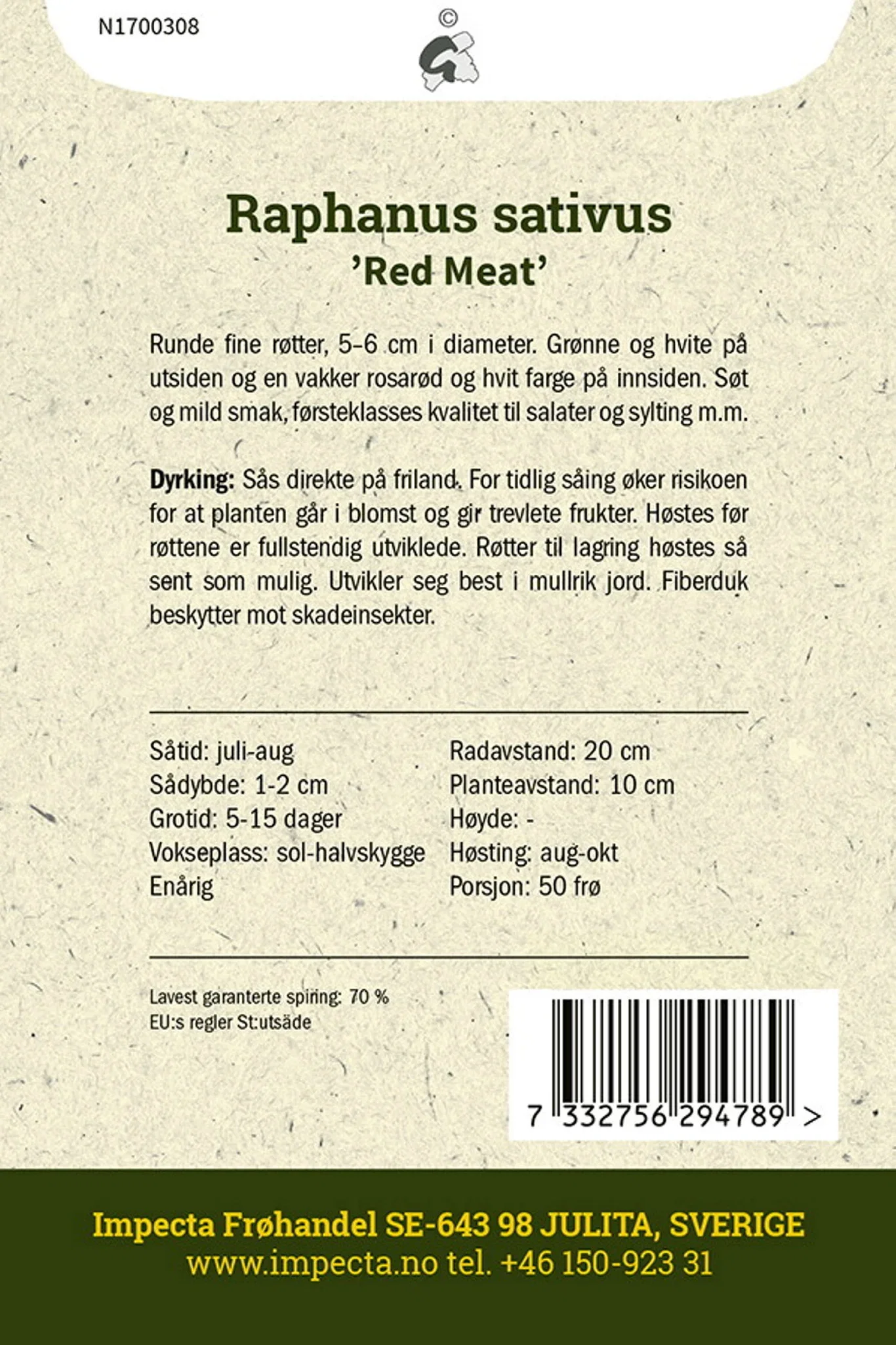Raphanus sativus 'Red Meat' Kinareddik 'Red Meat'