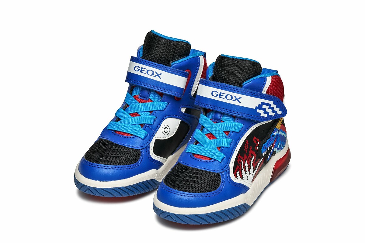 GEOX<br>Tênis de cano alto respiráveis com tinta LED