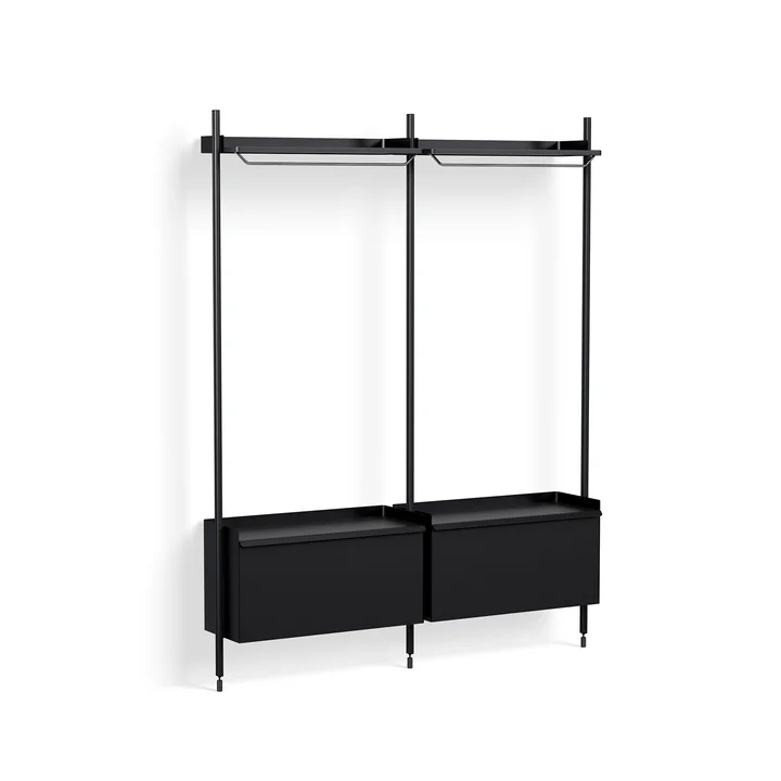 HAY - Pier System 1002, Garderobe, H 209 x 162 cm, schwarz