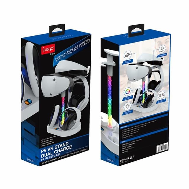 Oplader til PS5 VR Headset Opladningsskærmstativ Dual Controller Station