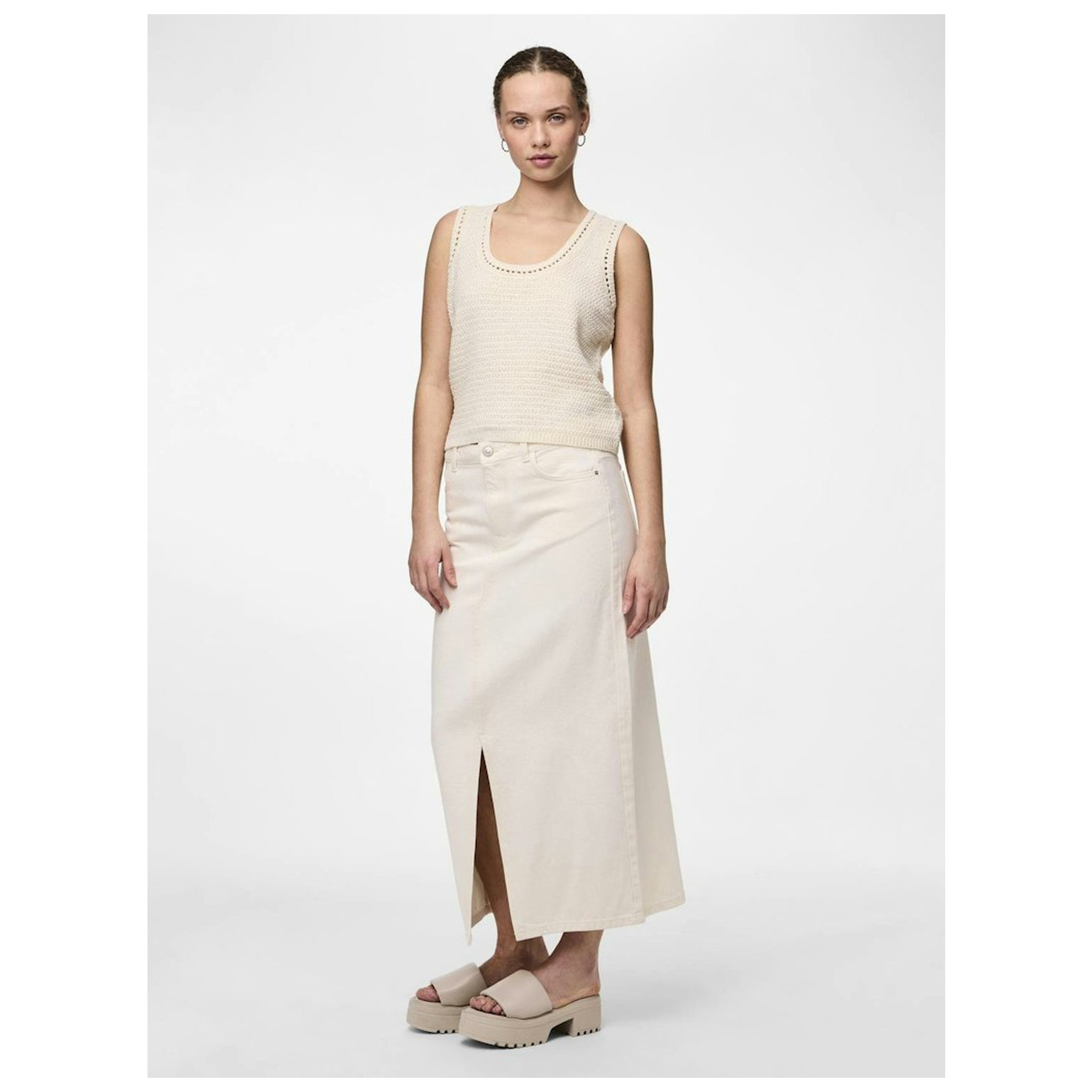 Pieces PCKENISE MW DENIM ANKLE SKIRT