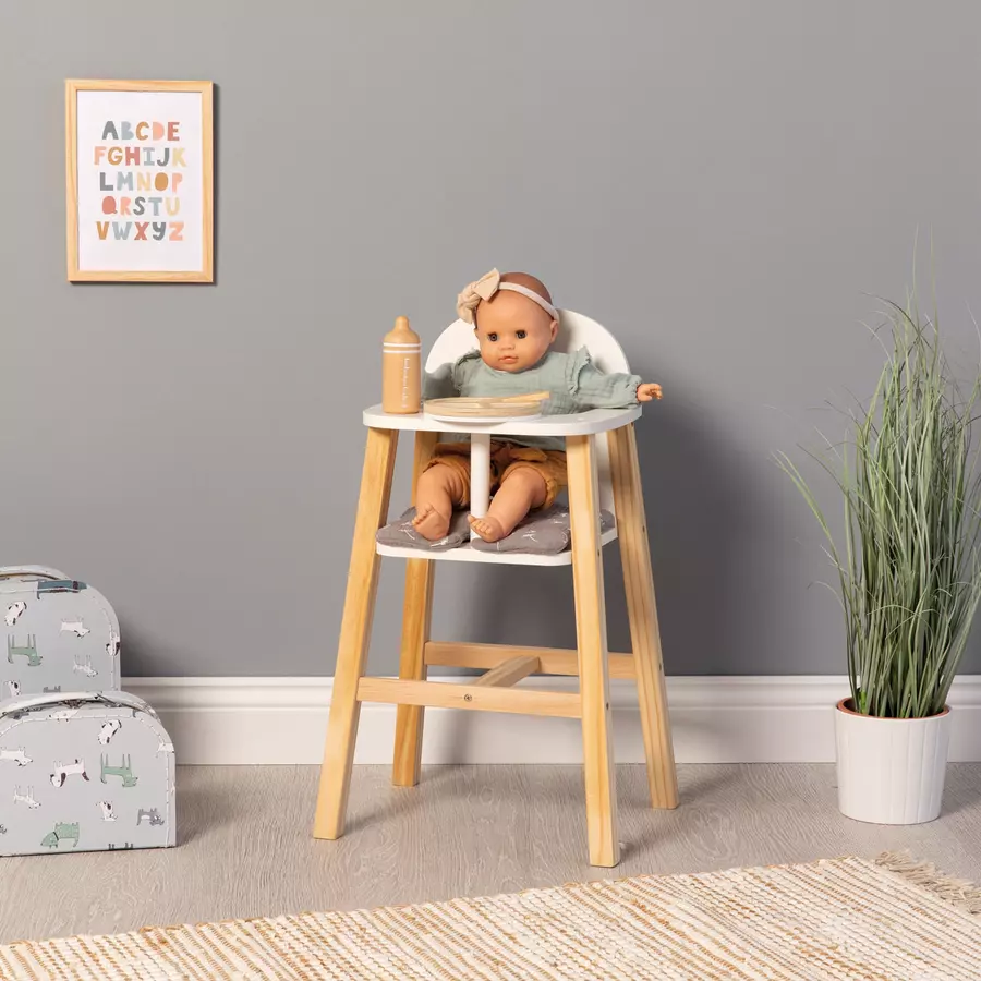 MUSTERKIND® Puppenhochstuhl Viola naturweißgrau