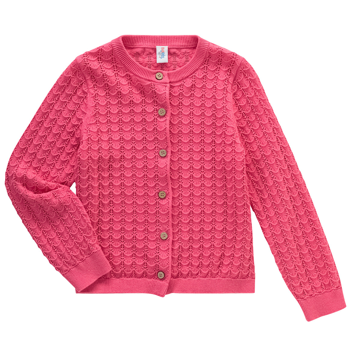 Topolino Mädchen Strickjacke mit Ajour-Muster pink