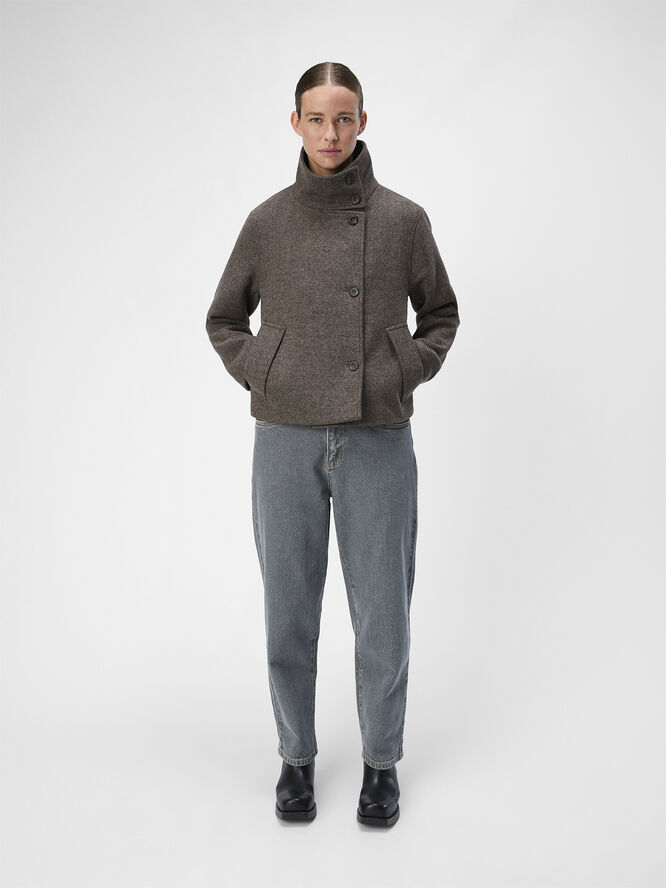 Object OBJRIKI RE SHORT JACKET NOOS Morel/melange