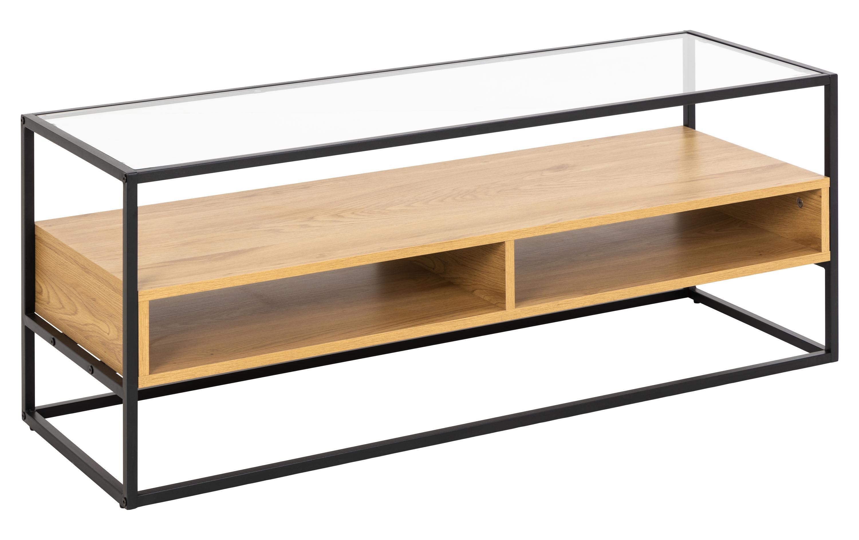 TV-Möbel Randolf 120 cm x 45 cm, Nature/Schwarz<br>TV-Tisch