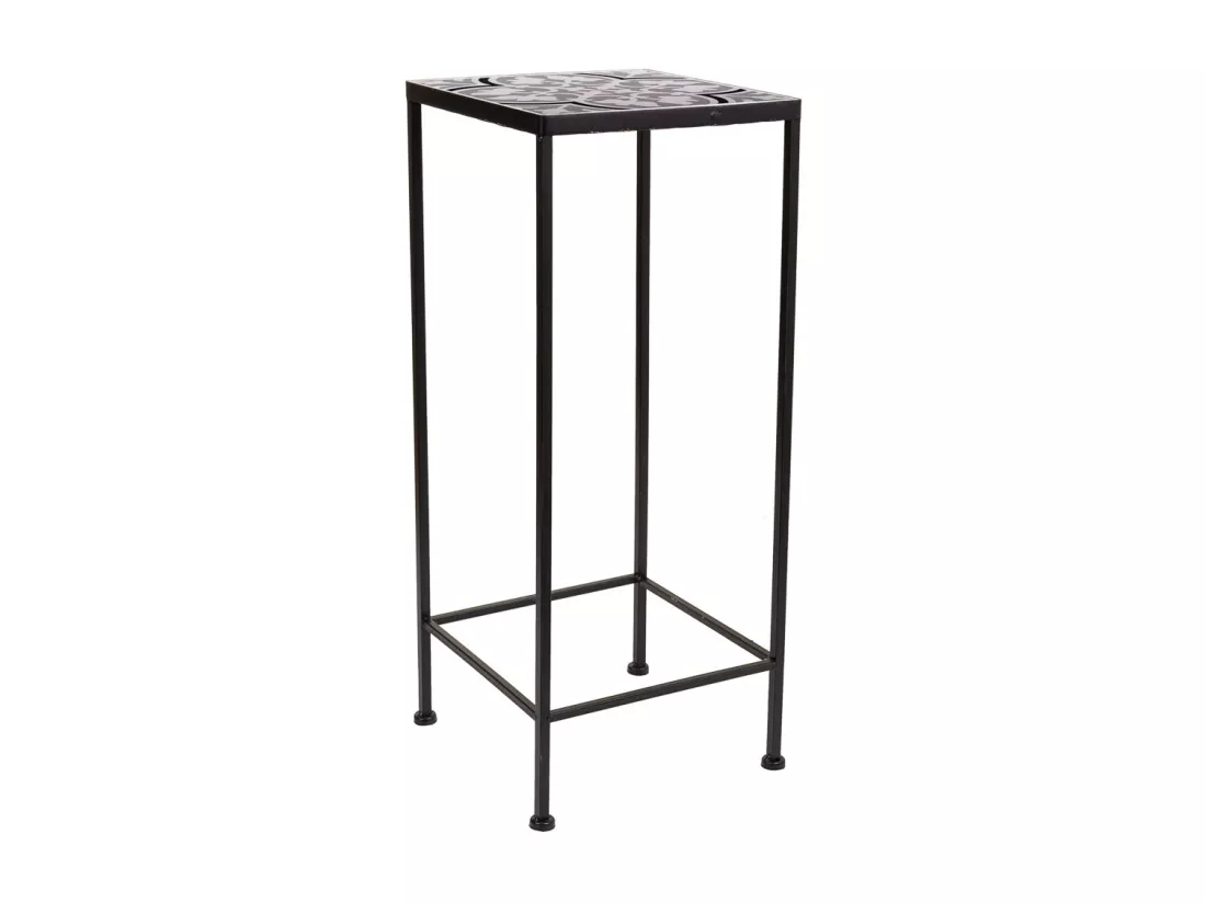 Ensemble de 3 supports de pots de fleurs en métal noir