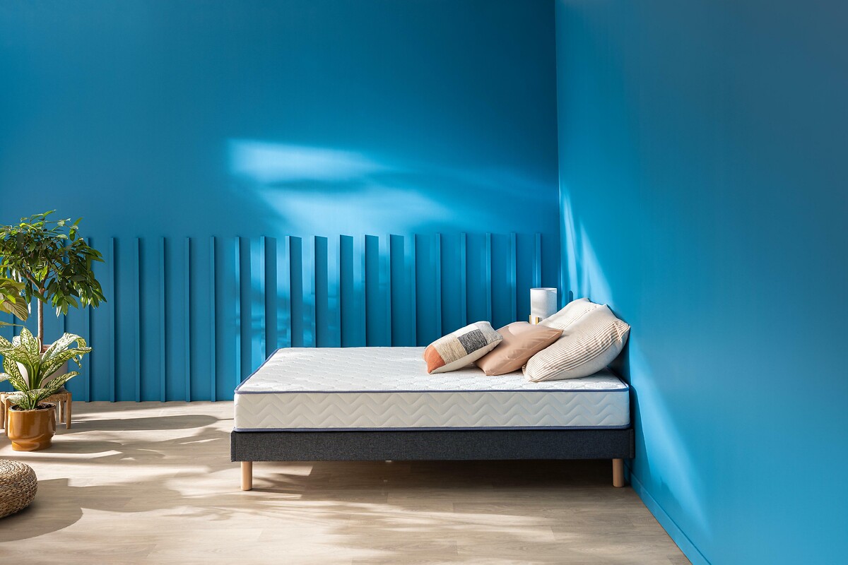 Conjunto de colchão e base de cama MERINO'S<br>Continue sorrindo