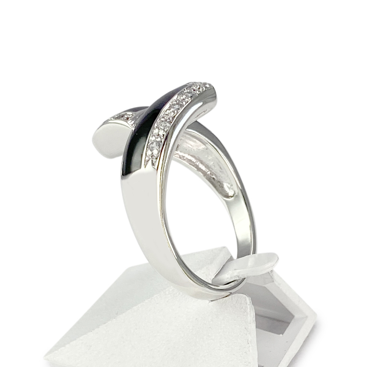 Bague d'occasion argent 925 laque zirconias