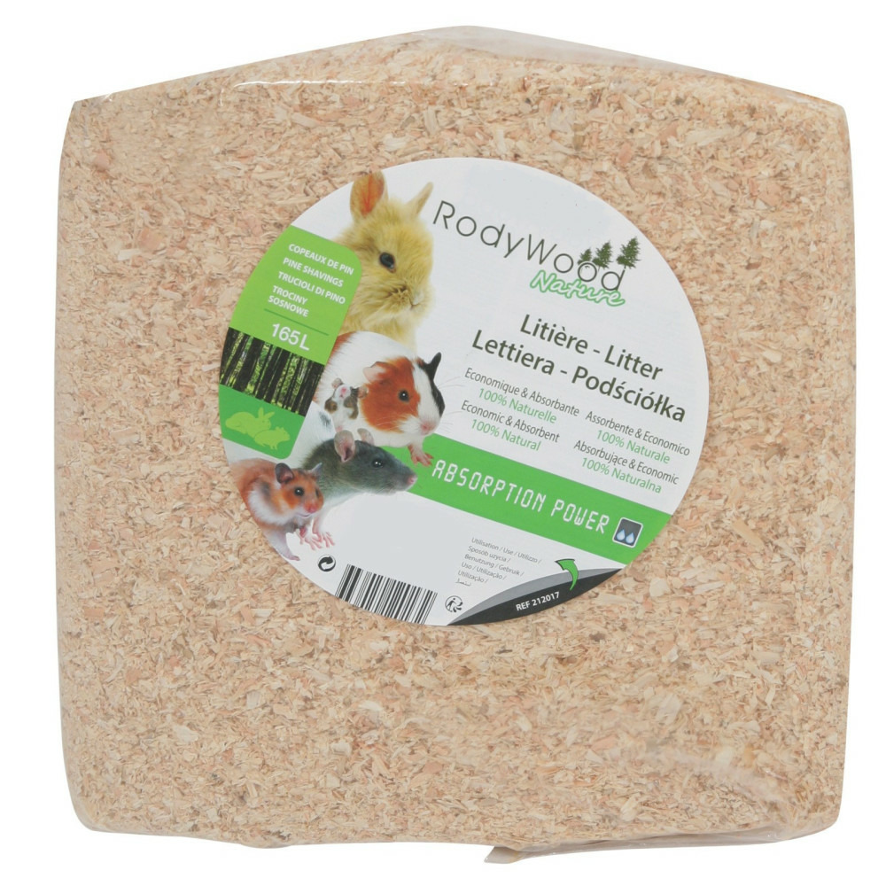 Litière nature 165 litres pour rongeur poids 10 kg