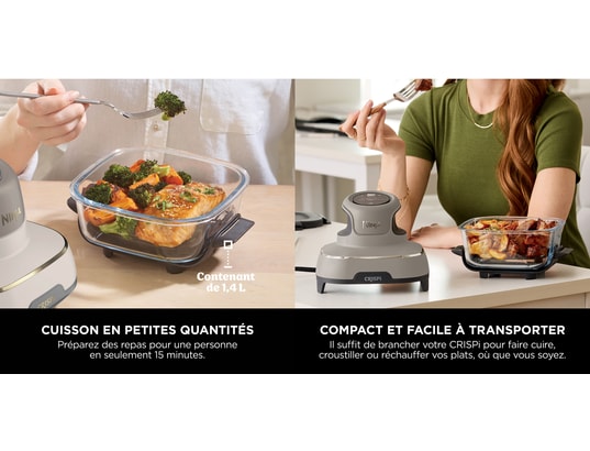 NINJA - Friteuse à air chaud sans huile Crispi Airfryer en verre FN101EUST