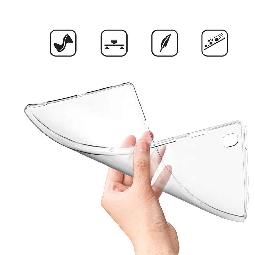 Samsung Galaxy Tab S8 / Tab S7 Gummi Case Hülle   Pencil Aussparung - Transparent (Matt)