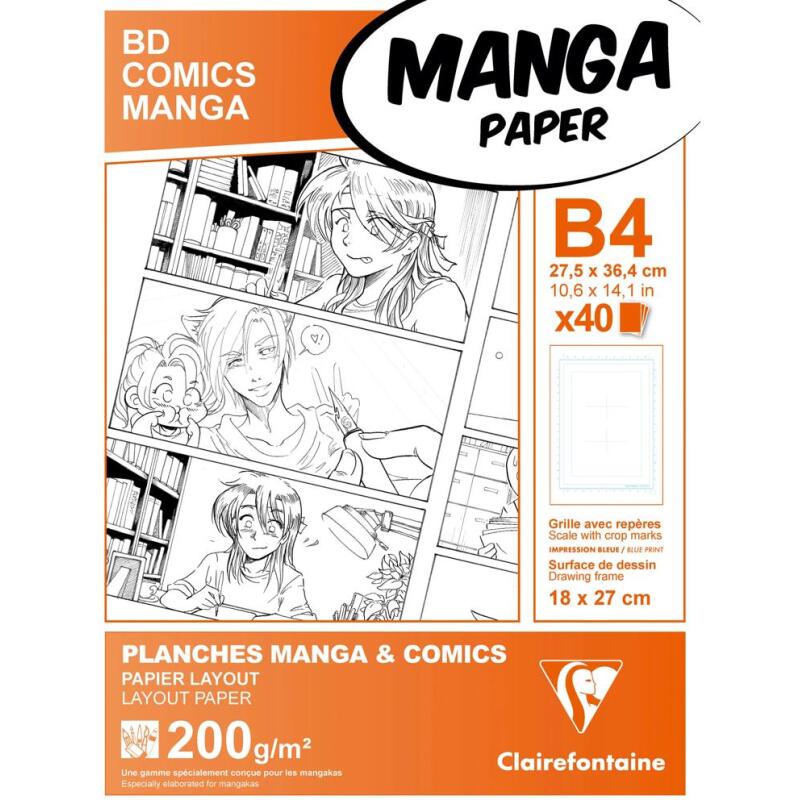 Manga Multi-techniques étui 40F B4 200g grille 6 cases