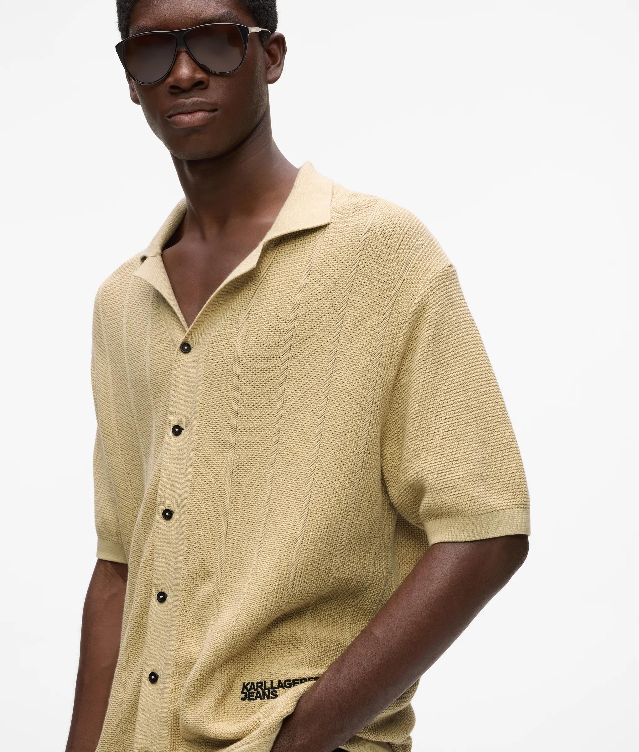 Gebreid poloshirt met korte mouwen