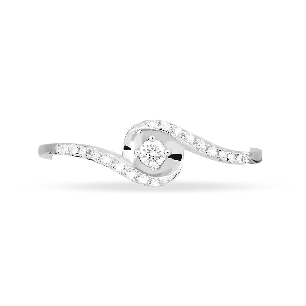 Bague Vrille Accompagnee Or Blanc Diamant