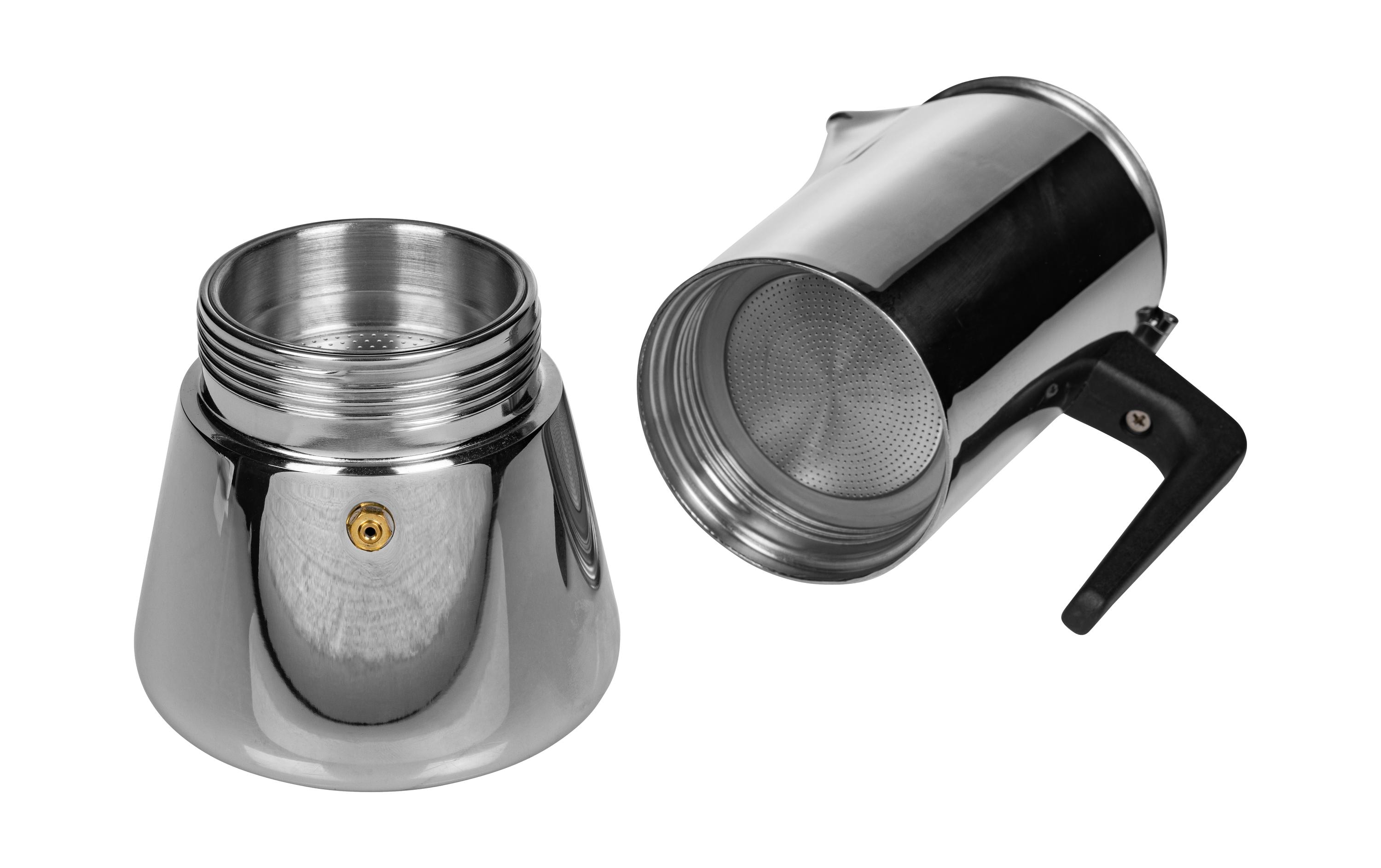 Espressokocher Chicchi 10 Tassen, SilberEspressokanne für traditionelle Kaffeezubereitung