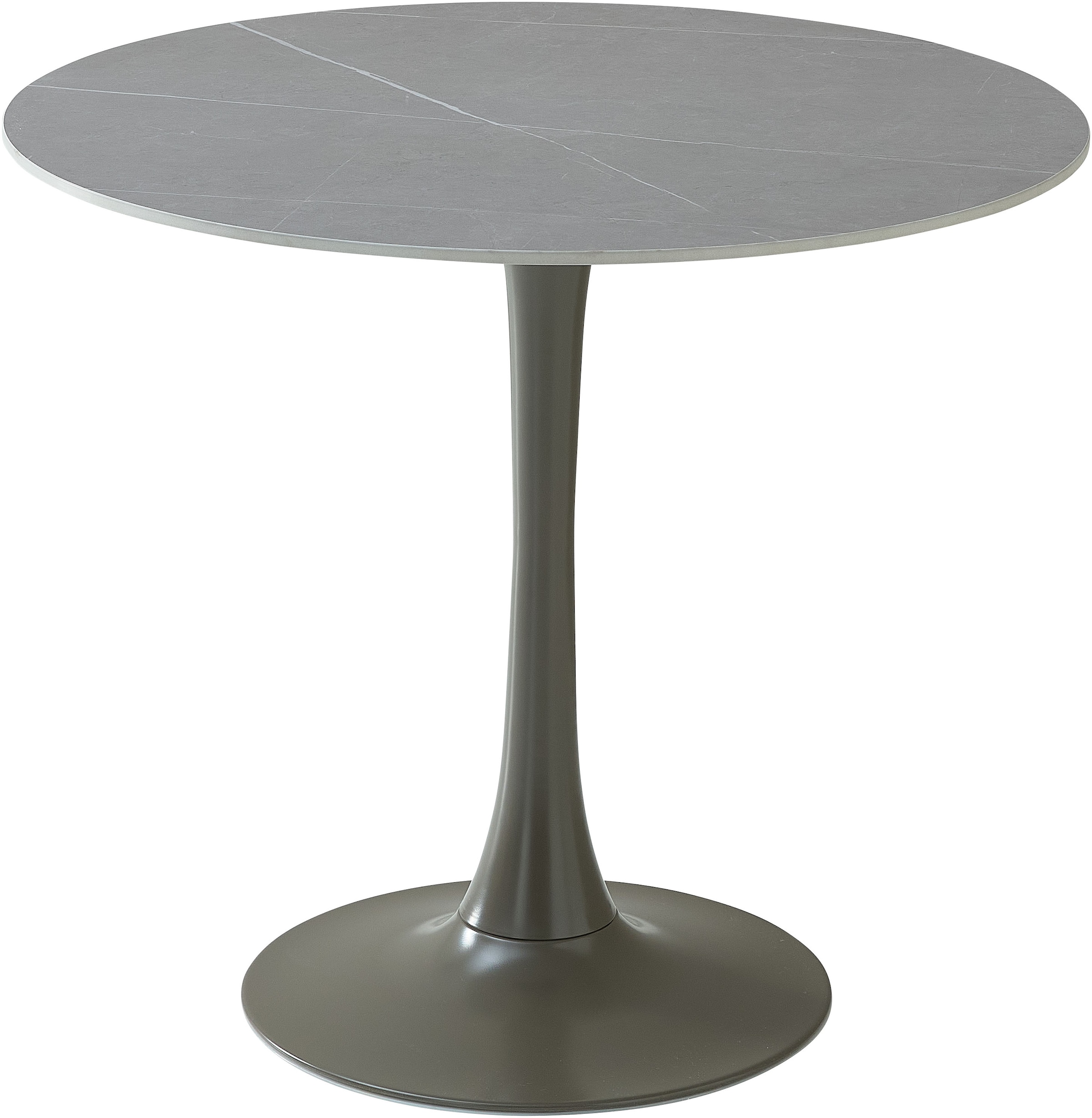 Stolkom Esstisch »Josh Esszimmertisch rund Keramik, marmoriert, BxH 90x75 cm« Keramikoberfläche marmoriert, Wahlweise in weiss, grau oder schwarz