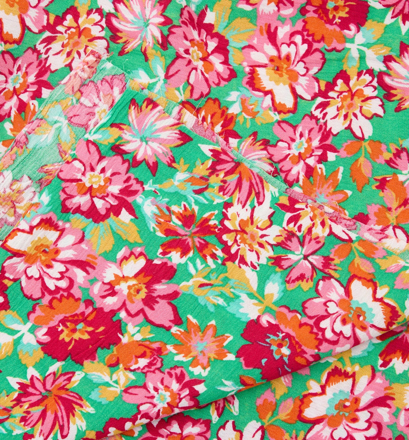Coupon de 2 m viscose crinkle - Imprimé vert