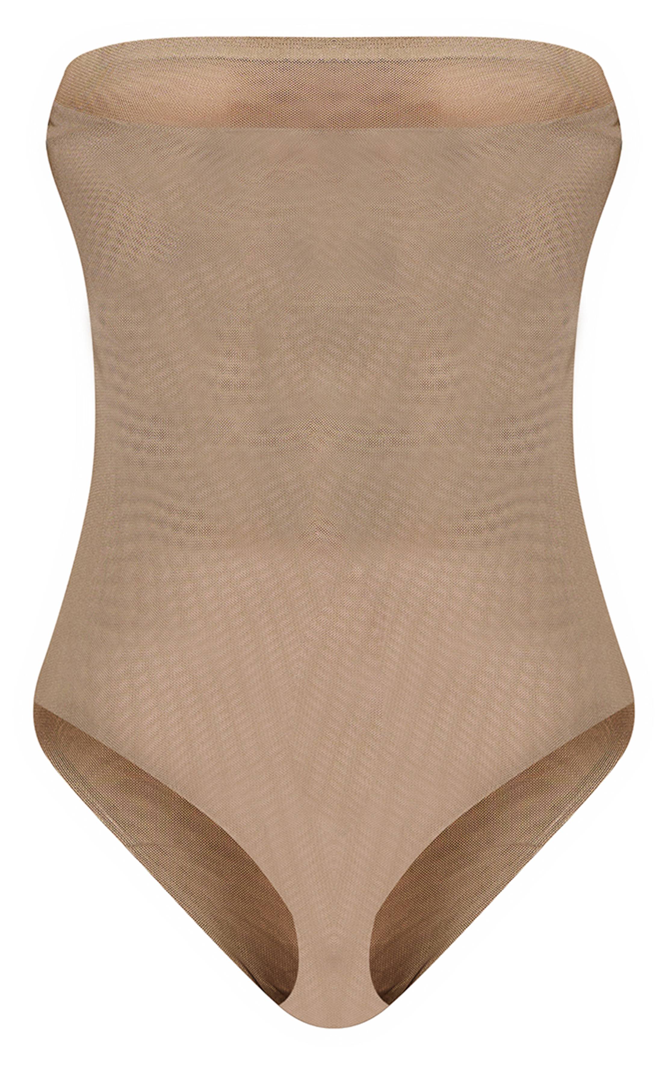 Vert Olive Body Bandeau En Maille Double Épaisseur Doré