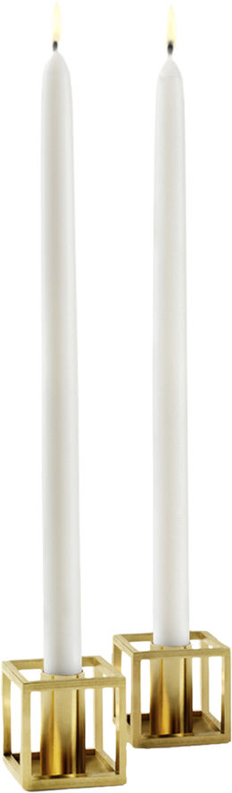 Audo Copenhagen Kubus Candle Holder, Micro Gold-Pla