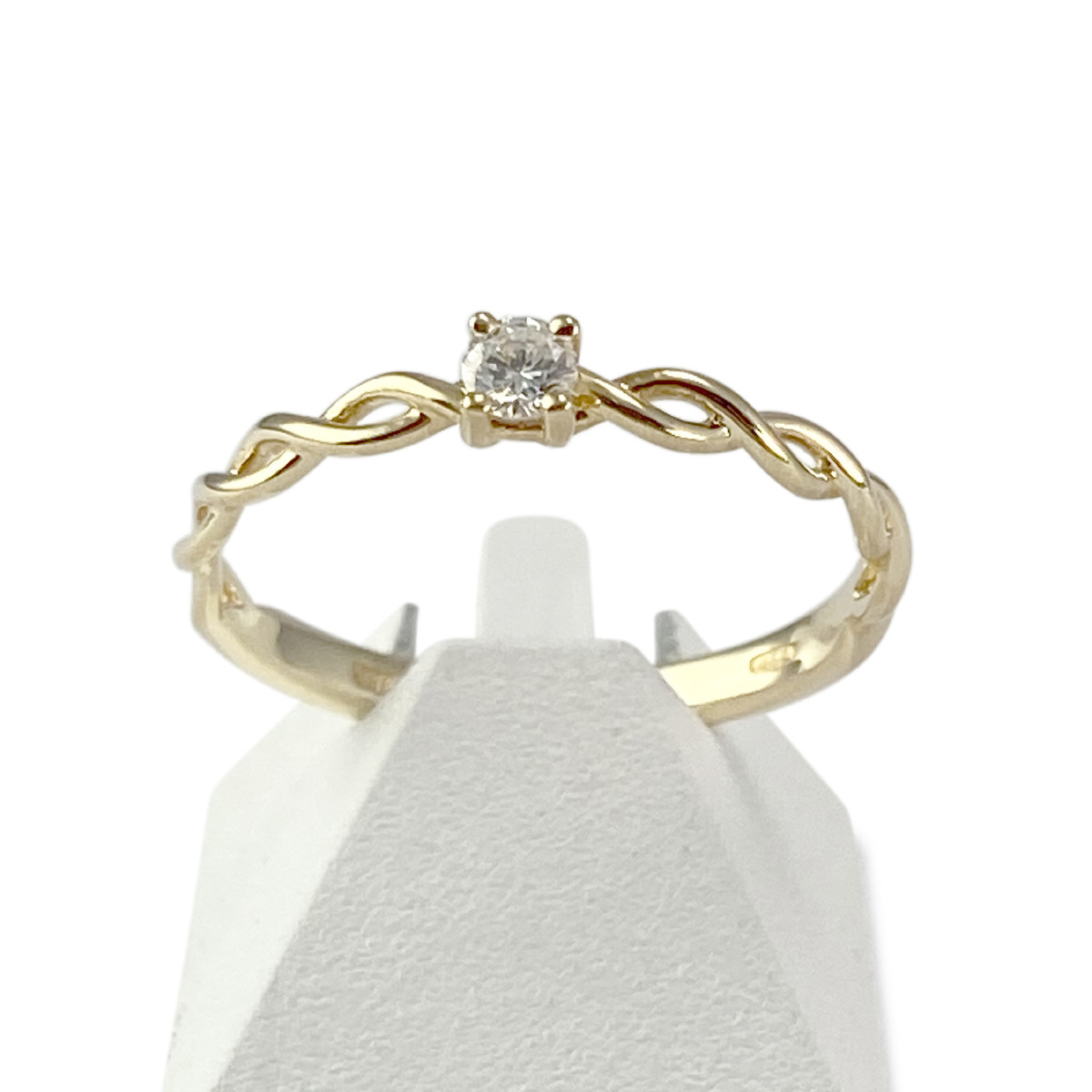 Bague solitaire d'occasion or 750 jaune diamant 0.10 carat