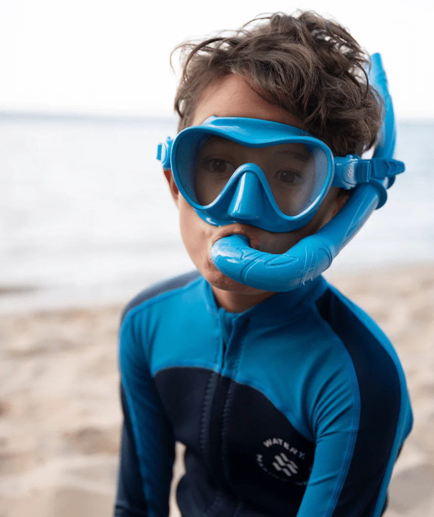 Watery Combo snorkelsæt til børn - Cliff - Mørkeblå