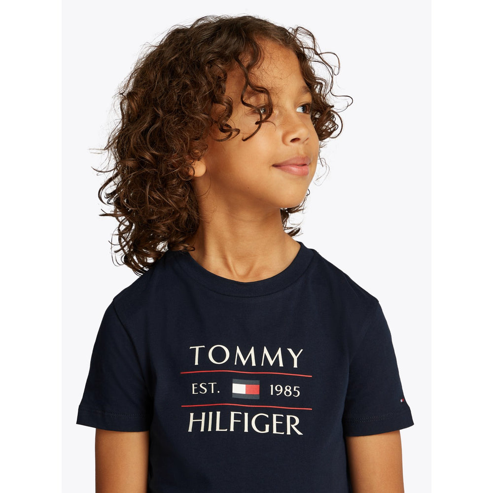 Køb Tommy Hilfiger Dark Night Navy Flag Reg T-Shirt