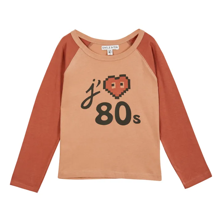 Emile et Ida T-Shirt Coton Bio Bicolore 80s | Rouille