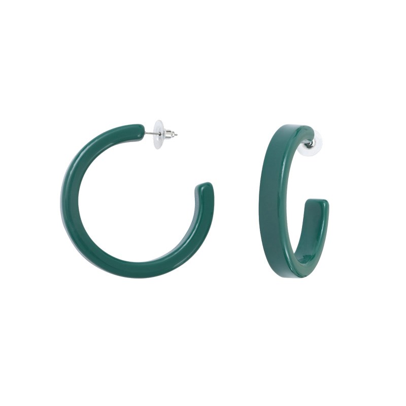 Boucles d'oreilles style créoles bleu vert