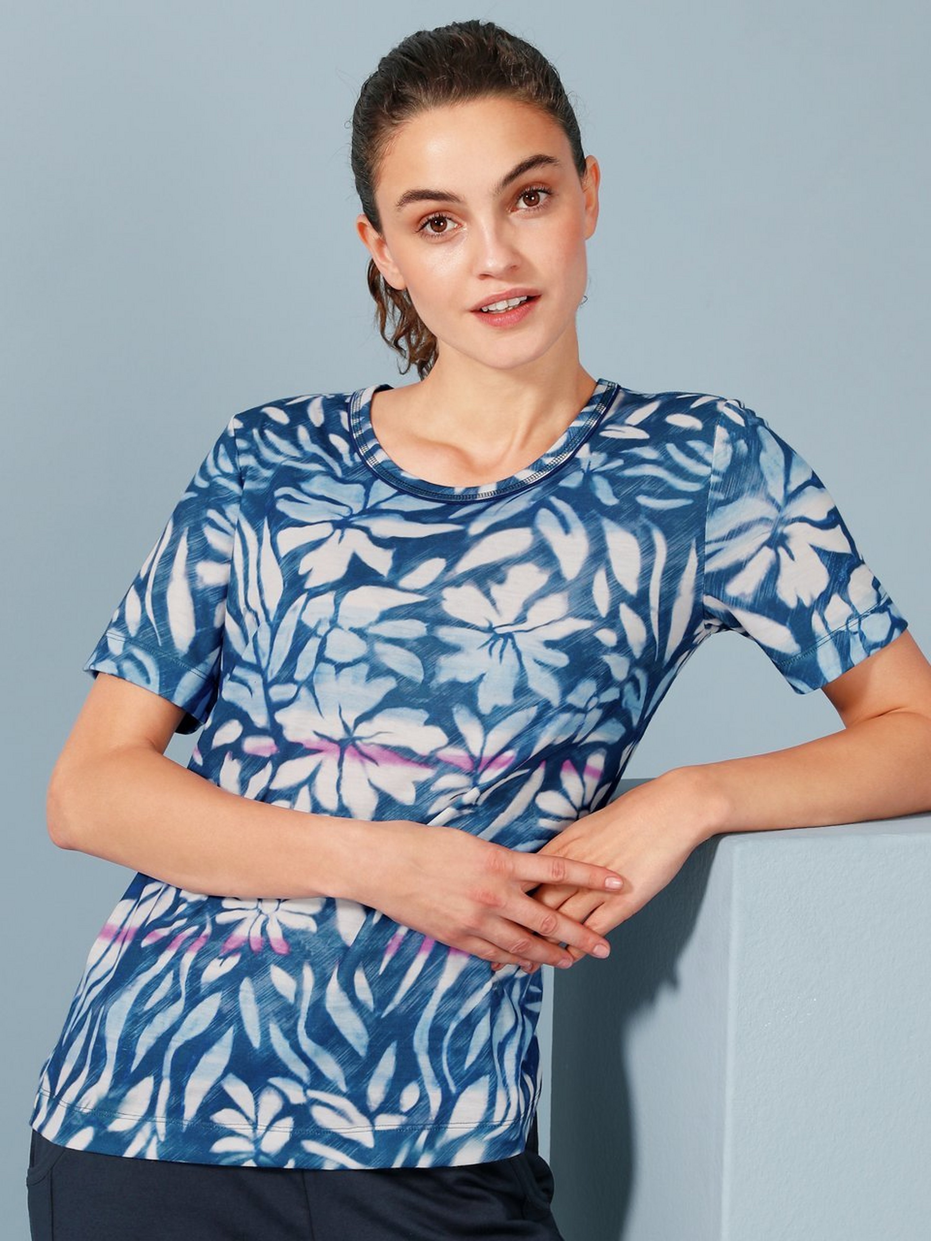 Rundhals-Shirt mit 1/2-Arm
