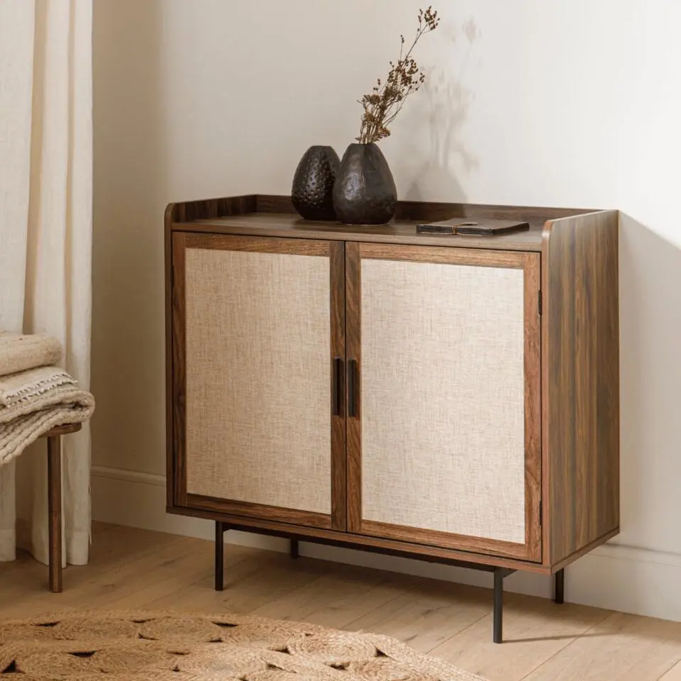 CALICOSY - Dressoir JETSON - Donker hout - 79x80x39,5 cm