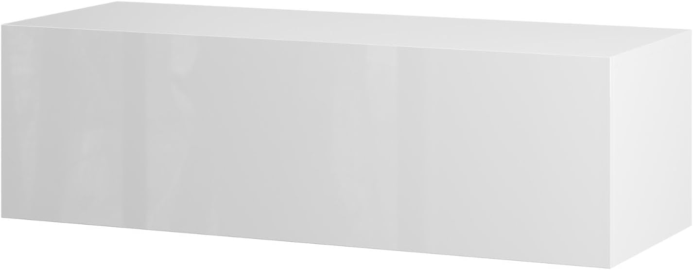 Planetmöbel West TV-Schrank, Fernsehtisch 100 cm lang, TV-Board hängend oder stehend, Fernsehschrank für Wohnzimmer, TV Möbel 37,8 x 100 x 30 cm, weiß