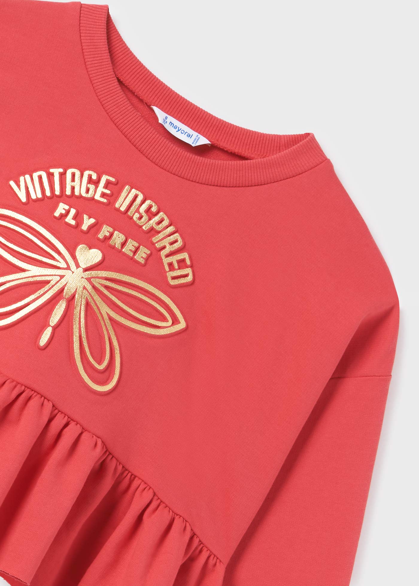 Blusa de moletom infantil com babados
