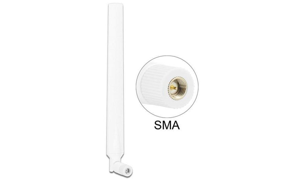 LTE-Antenne SMA SMA 4 dBi RundstrahlDelock LTE Antenne SMA Stecker 0 - 4 dBi omnidirektional drehbar mit Kippgelenk weiss